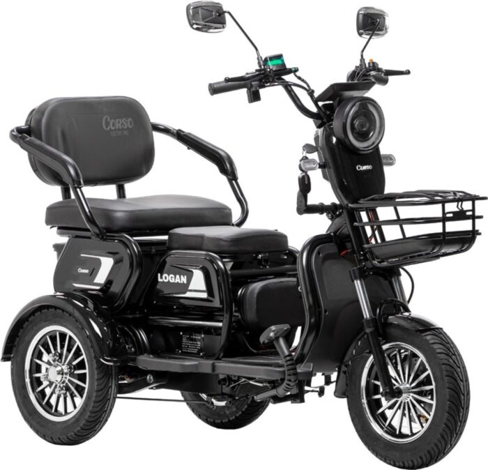 Электроскутер Corso Logan (1200W 72V/23Ah) колеса 300-10, 1 ЯЩИК АККУМ