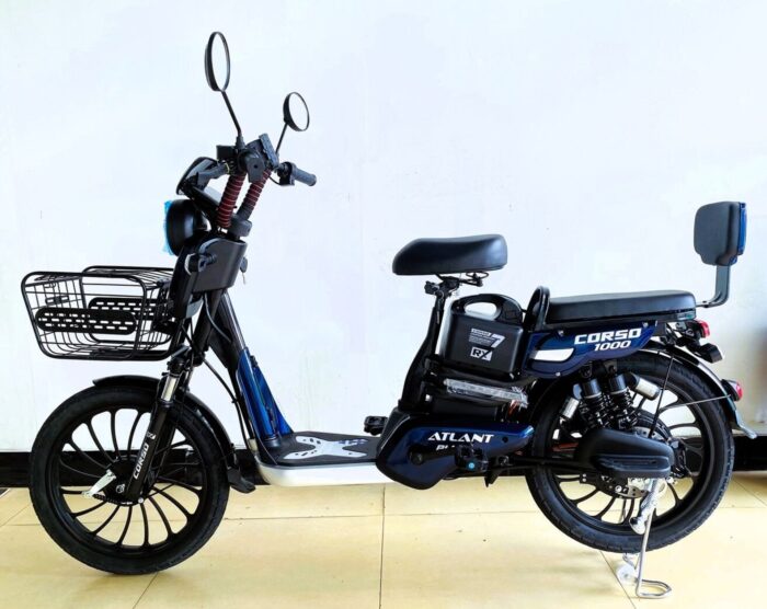 Электровелосипед Corso "Atlant plus" 20" дюймов рама стальная, двигатель 1000W, аккумулятор 60V21AH, корзина