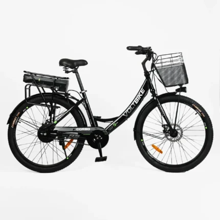 Электровелосипед Corso «VOLT BIKE» 26" дюймов TB-63922 (1) +КОРЗИНА, рама стальная, двигатель 500W, акум. 36V13Ah, односкоростной, в коробке