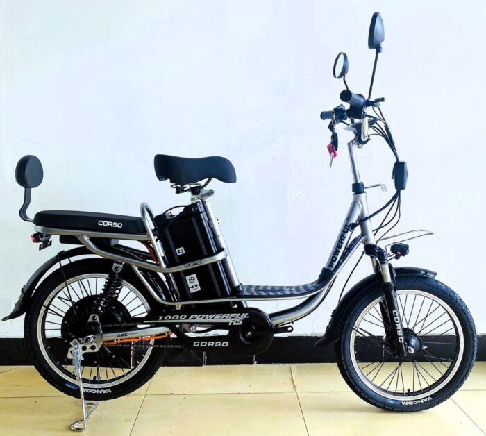 1771696241_6999f07151d45 Электровелосипед Corso «Powerfull» 20" дюймов, рама стальная, двигатель 1000W, аккумулятор 60V28AH литиевый + корзина