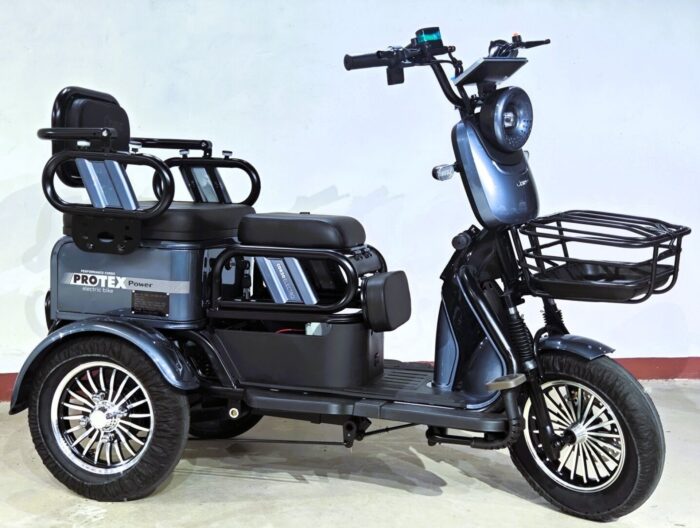 Электрический трицикл Corso Protex Power, двигатель 1200W, акум. 72V/24Ah литий-железно-фосфатный, колеса 300-10, в коробке
