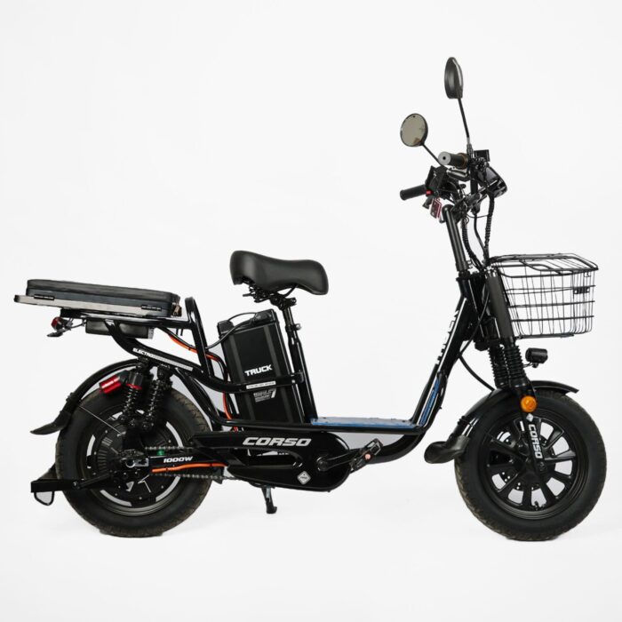 1774038044_69bdac1c52a53 Электровелосипед Corso «Truck» 16" дюймов +КОРЗИНА, рама стальная, двигатель 1000W, акум. 60V26Ah литиевый, собранный на 75%