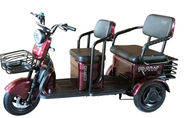 Электрический трицикл Corso «RAW Pro», двигатель 1200W, аккумулятор 72V/24Ah литий-железно-фосфатный, колеса 300-10, в коробке