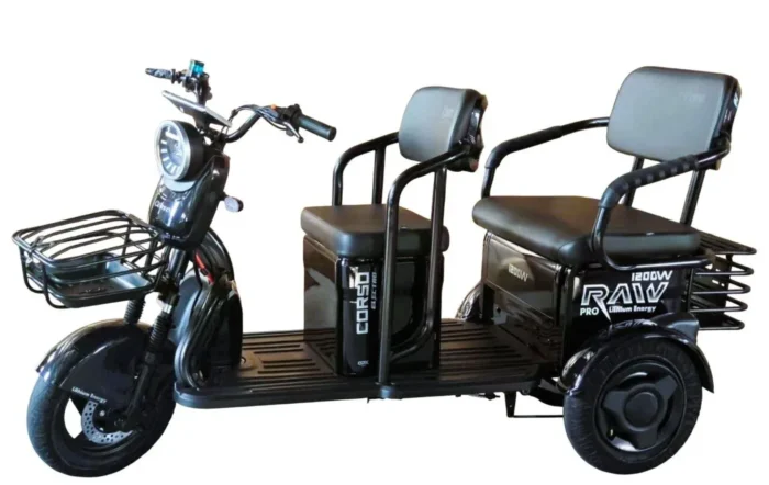 Электрический трицикл Corso «RAW Pro», двигатель 1200W, аккумулятор 72V/24Ah литий-железно-фосфатный, колеса 300-10, в коробке