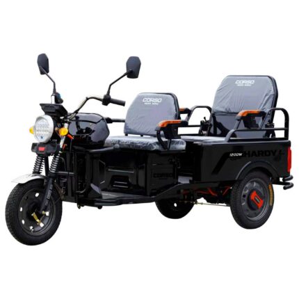 Электрический грузовой трицикл Corso «Hardy», 4 МЕСТА + 1 ЯЩИК АККУМ, двигатель 1200W, аккумулятор графен. 60V/38Ah, колеса 300-12, разобраны
