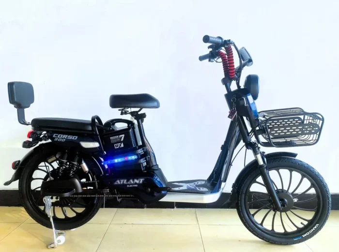Электровелосипед Corso "Atlant" 20" дюймов, рама стальная, двигатель 800W, аккумулятор 48V20AH, корзина, в коробке